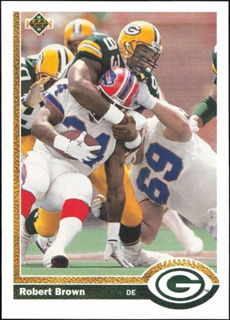 Robert Brown 1991 Upper Deck #519 Football Trading Card - Front 1991 Upper Deck Robert Brown #519 football trading card front