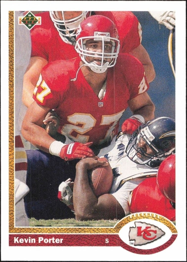 Kevin Porter 1991 Upper Deck #525 Football Trading Card - Front 1991 Upper Deck Kevin Porter #525 football trading card front