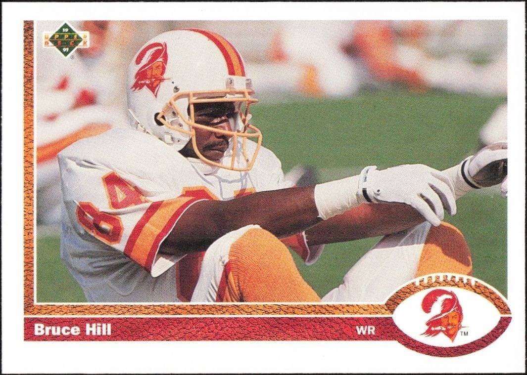 Bruce Hill 1991 Upper Deck #489 Football Trading Card - Front 1991 Upper Deck Bruce Hill #489 football trading card front