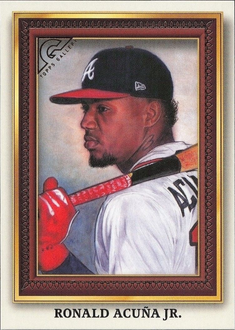 Ronald Acuña Jr. 2022 Topps Gallery #PG-16 Baseball Trading Card - Front 2022 Topps Gallery Ronald Acuña Jr. #PG-16 baseball trading card front