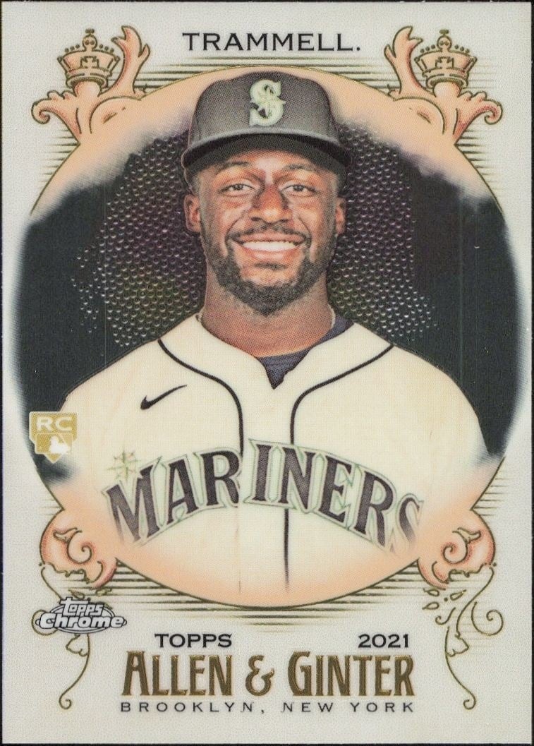Taylor Trammell 2021 Topps Allen & Ginter Chrome #196 Baseball Trading Card - Front 2021 Topps Allen & Ginter Chrome Taylor Trammell #196 baseball trading card front