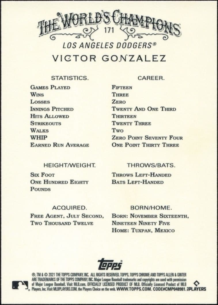 Victor Gonzalez - Back
