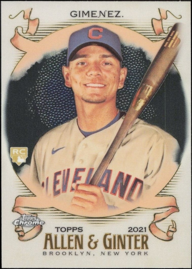 Andres Gimenez 2021 Topps Allen & Ginter Chrome #45 Baseball Trading Card - Front 2021 Topps Allen & Ginter Chrome Andres Gimenez #45 baseball trading card front