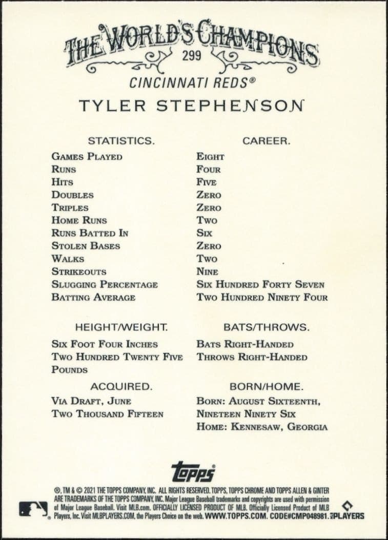Tyler Stephenson - Back