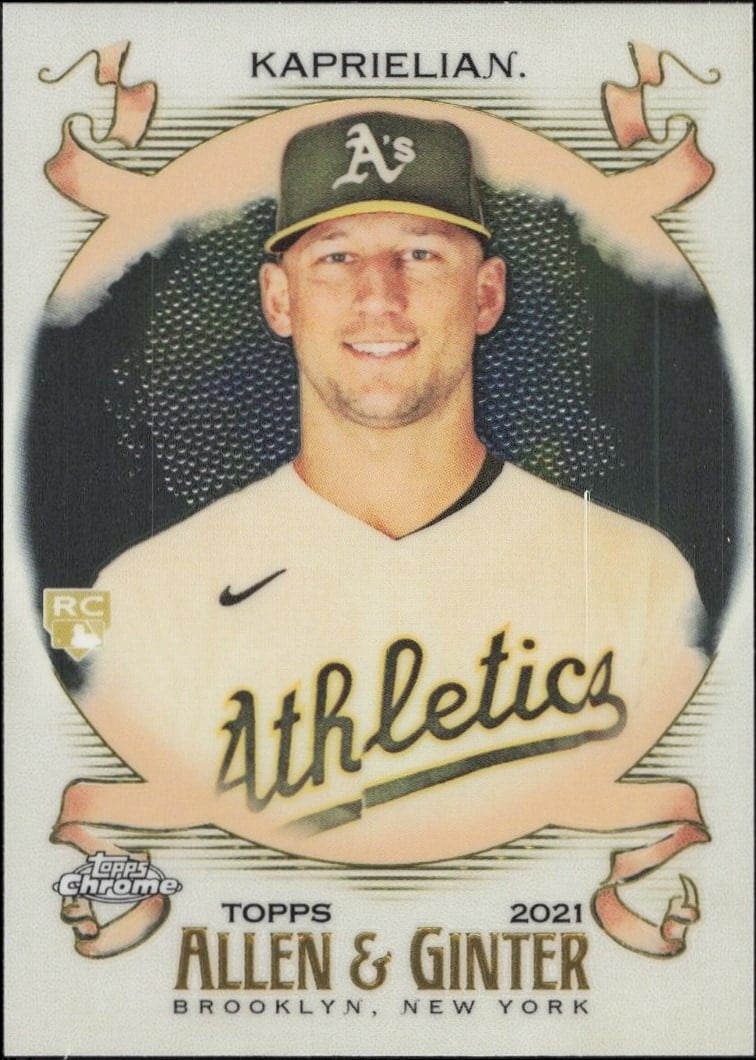 James Kaprielian 2021 Topps Allen & Ginter Chrome #257 Baseball Trading Card - Front 2021 Topps Allen & Ginter Chrome James Kaprielian #257 baseball trading card front