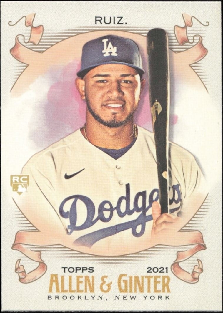 Keibert Ruiz 2021 Topps Allen & Ginter #141 Baseball Trading Card - Front 2021 Topps Allen & Ginter Keibert Ruiz #141 baseball trading card front