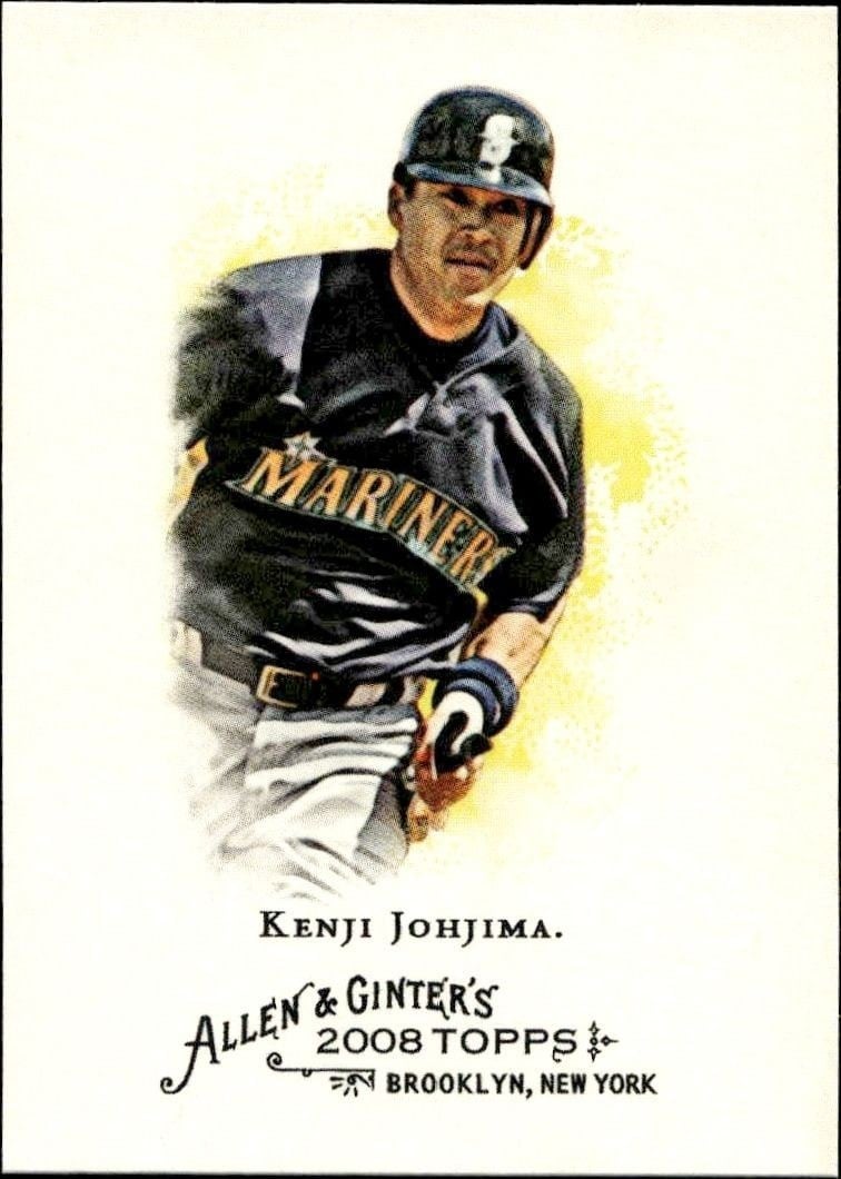 Kenji Johjima 2008 Topps Allen & Ginter #17 Baseball Trading Card - Front 2008 Topps Allen & Ginter Kenji Johjima #17 baseball trading card front