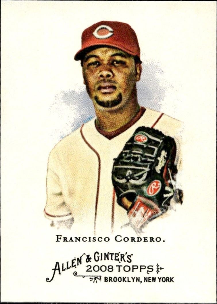 Francisco Cordero 2008 Topps Allen & Ginter #191 Baseball Trading Card - Front 2008 Topps Allen & Ginter Francisco Cordero #191 baseball trading card front