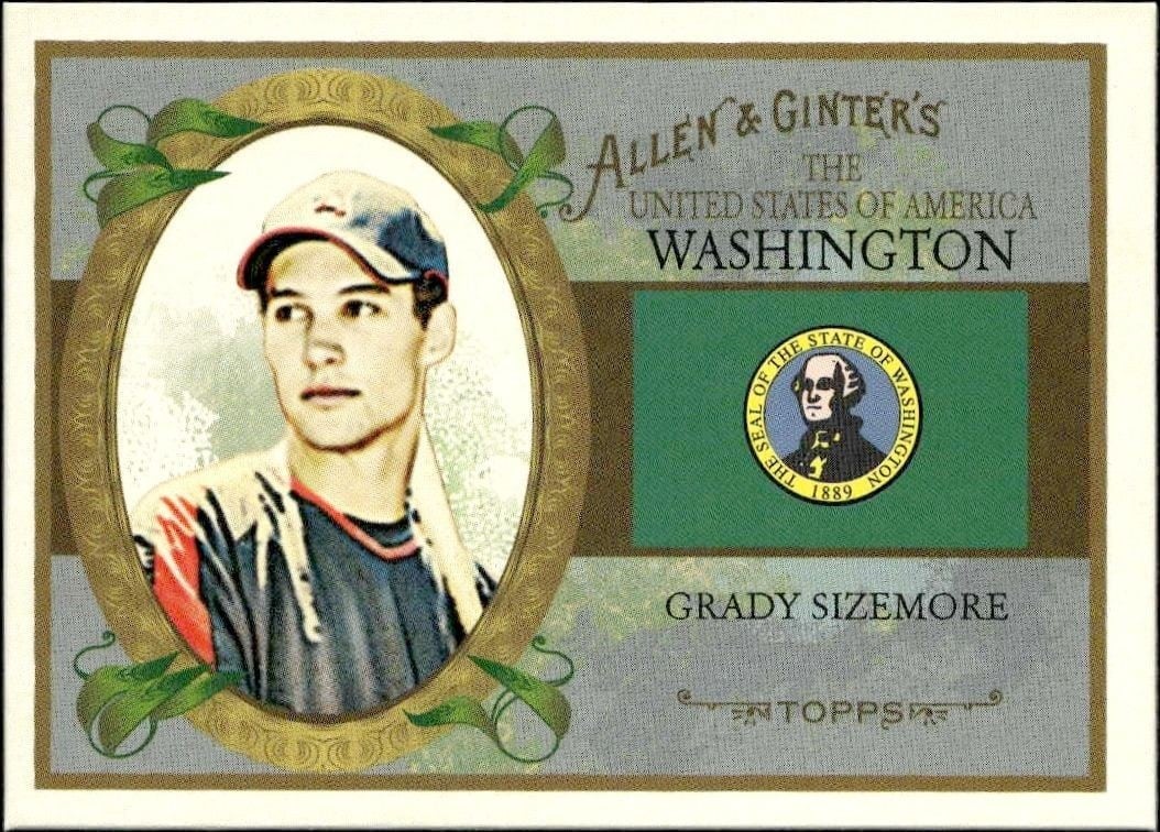 Grady Sizemore 2008 Topps Allen & Ginter #US47 Baseball Trading Card - Front 2008 Topps Allen & Ginter Grady Sizemore #US47 baseball trading card front
