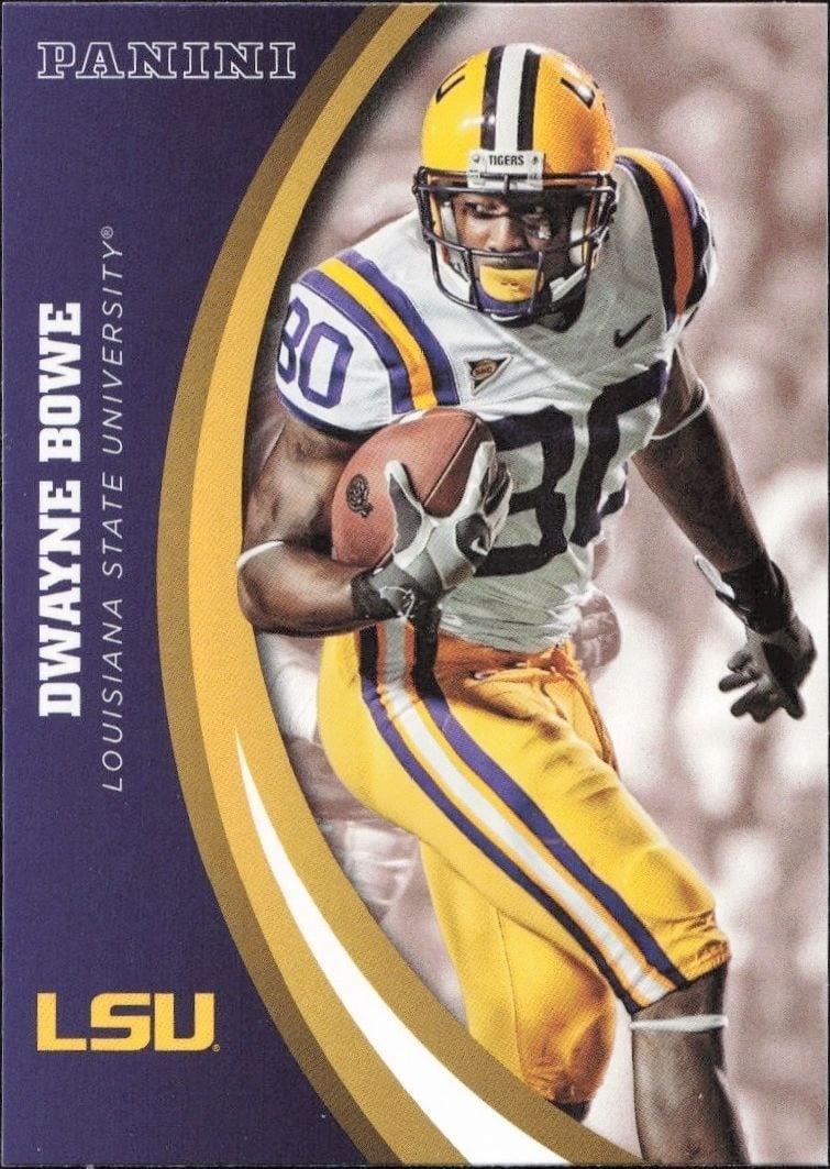 Dwayne Bowe 2015 Panini Lsu Team Collection #19 Football Trading Card - Front 2015 Panini Lsu Team Collection Dwayne Bowe #19 football trading card front