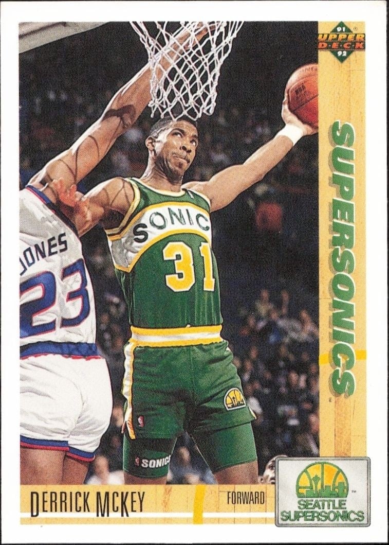 Derrick McKey 1991-92 Upper Deck #361 Basketball Trading Card - Front 1991-92 Upper Deck Derrick McKey #361 basketball trading card front
