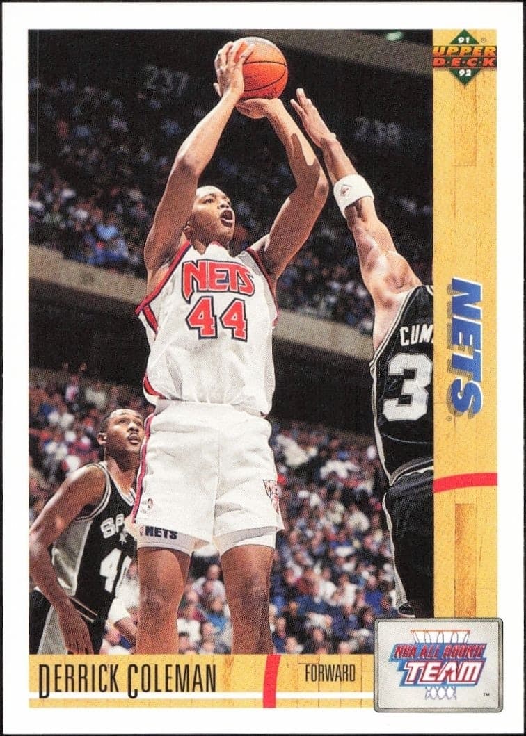 1991-92 Upper-Deck Derrick Coleman #35 trading card