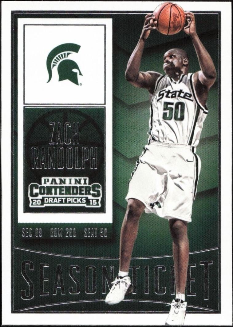 Zach Randolph 2015-16 Panini Contenders Draft Picks #100 Basketball Trading Card - Front 2015-16 Panini Contenders Draft Picks Zach Randolph #100 basketball trading card front