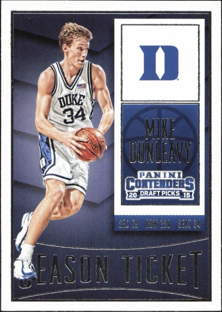 Mike Dunleavy 2015-16 Panini Contenders Draft Picks #73 Basketball Trading Card - Front 2015-16 Panini Contenders Draft Picks Mike Dunleavy #73 basketball trading card front