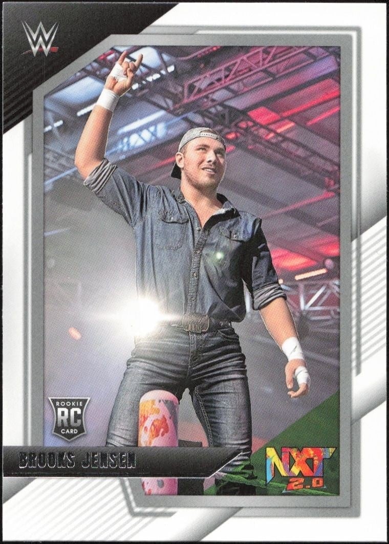 Brooks Jensen 2022 Panini NXT 2.0 WWE #35 Wrestling Trading Card - Front 2022 Panini NXT 2.0 WWE Brooks Jensen #35 wrestling trading card front