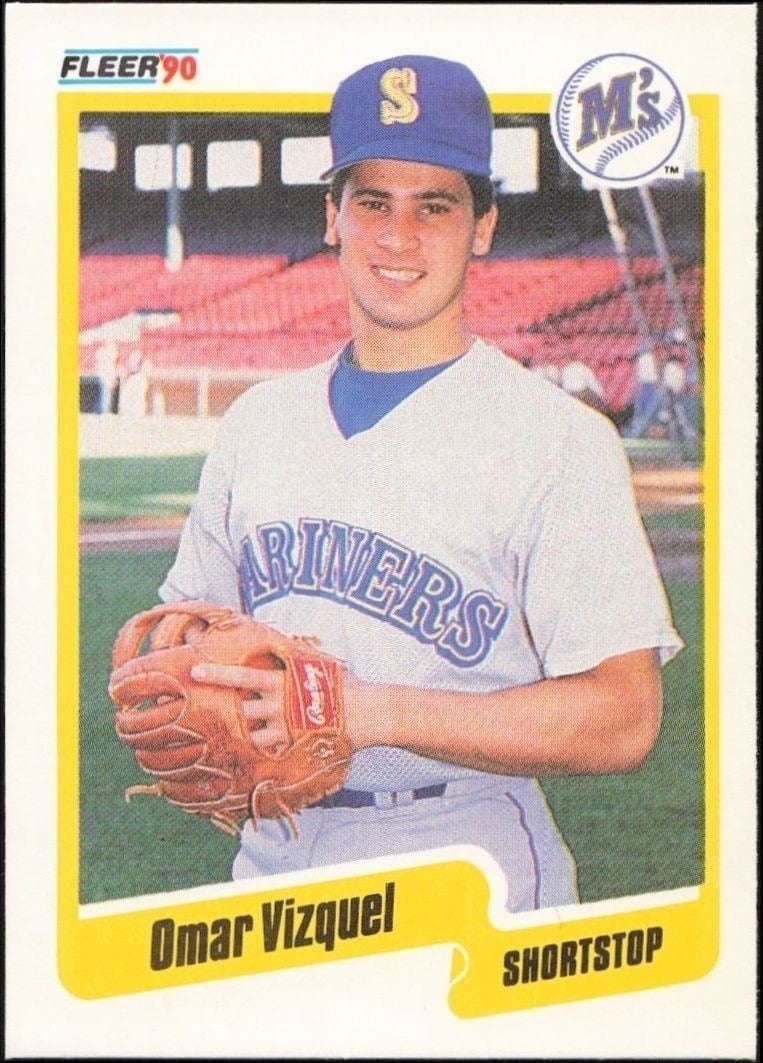 Omar Vizquel 1990 Fleer #528 Baseball Trading Card - Front 1990 Fleer Omar Vizquel #528 baseball trading card front