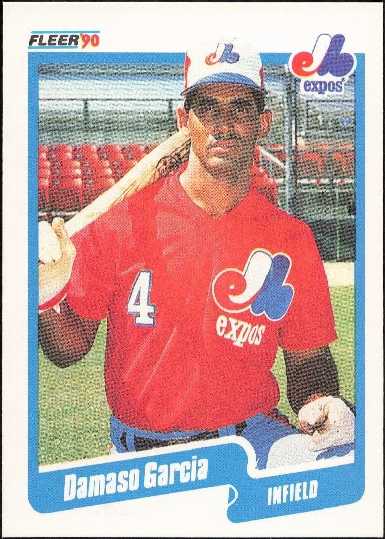 Damaso Garcia 1990 Fleer #346 Baseball Trading Card - Front 1990 Fleer Damaso Garcia #346 baseball trading card front