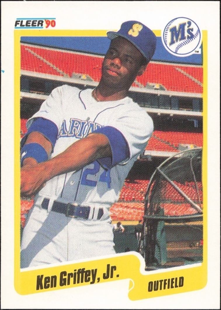 Ken Griffey Jr. 1990 Fleer #513 Baseball Trading Card - Front 1990 Fleer Ken Griffey Jr. #513 baseball trading card front