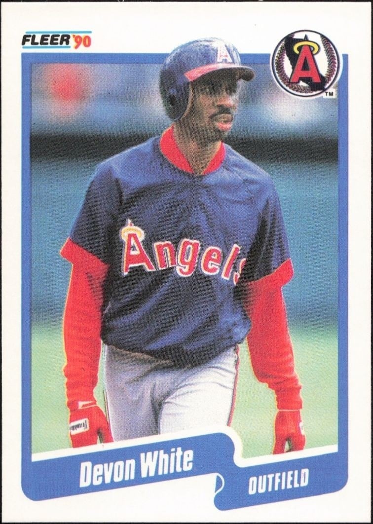 Devon White 1990 Fleer #147 Baseball Trading Card - Front 1990 Fleer Devon White #147 baseball trading card front