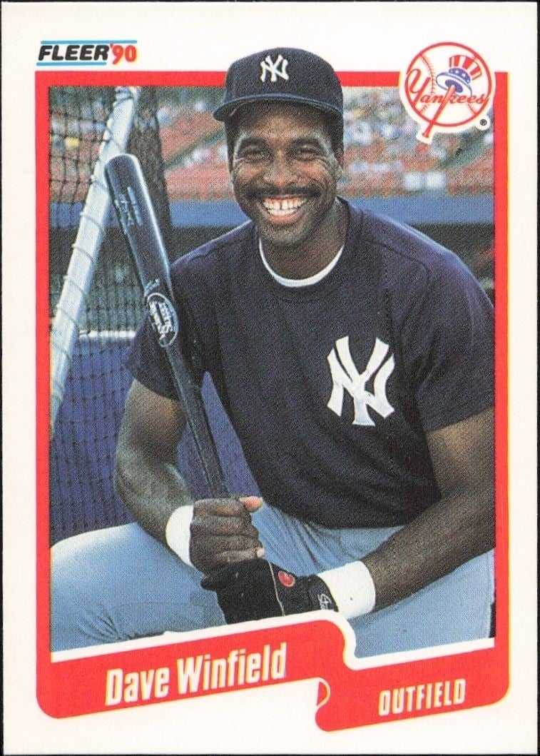 Dave Winfield 1990 Fleer #458 Baseball Trading Card - Front 1990 Fleer Dave Winfield #458 baseball trading card front