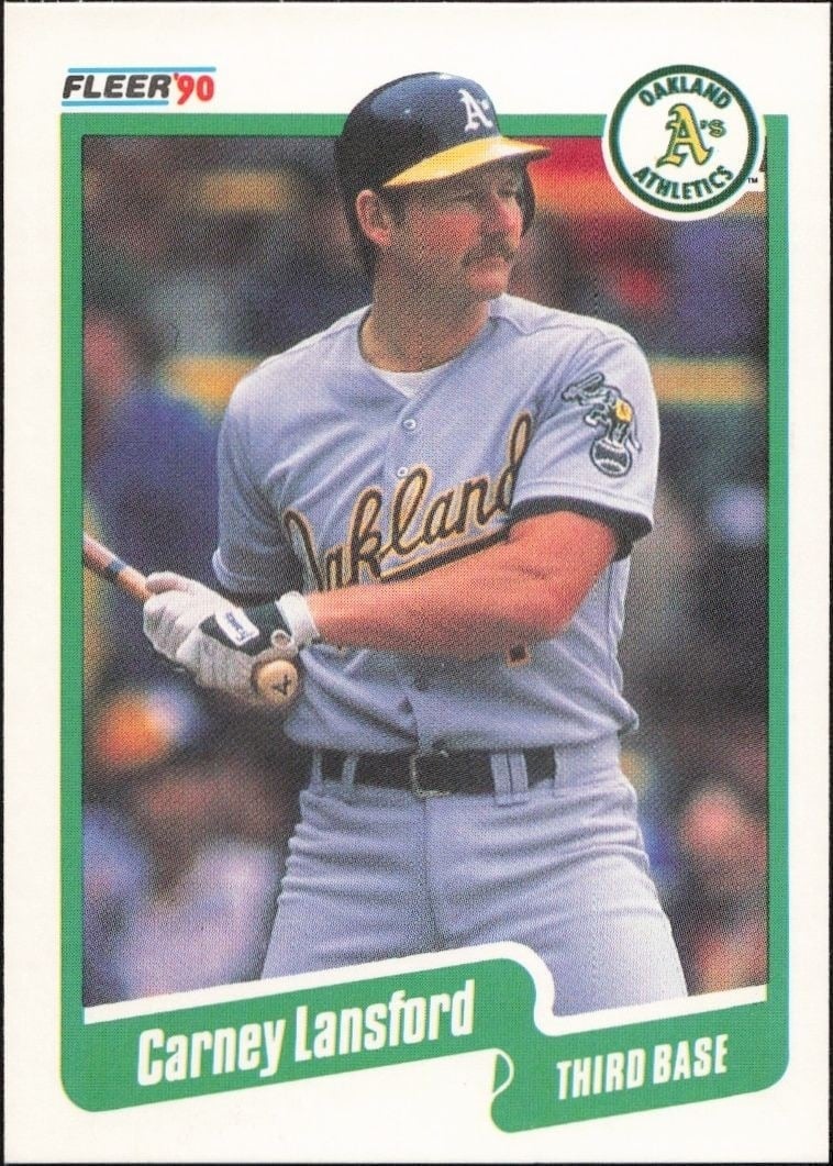 Carney Lansford 1990 Fleer #14 Baseball Trading Card - Front 1990 Fleer Carney Lansford #14 baseball trading card front