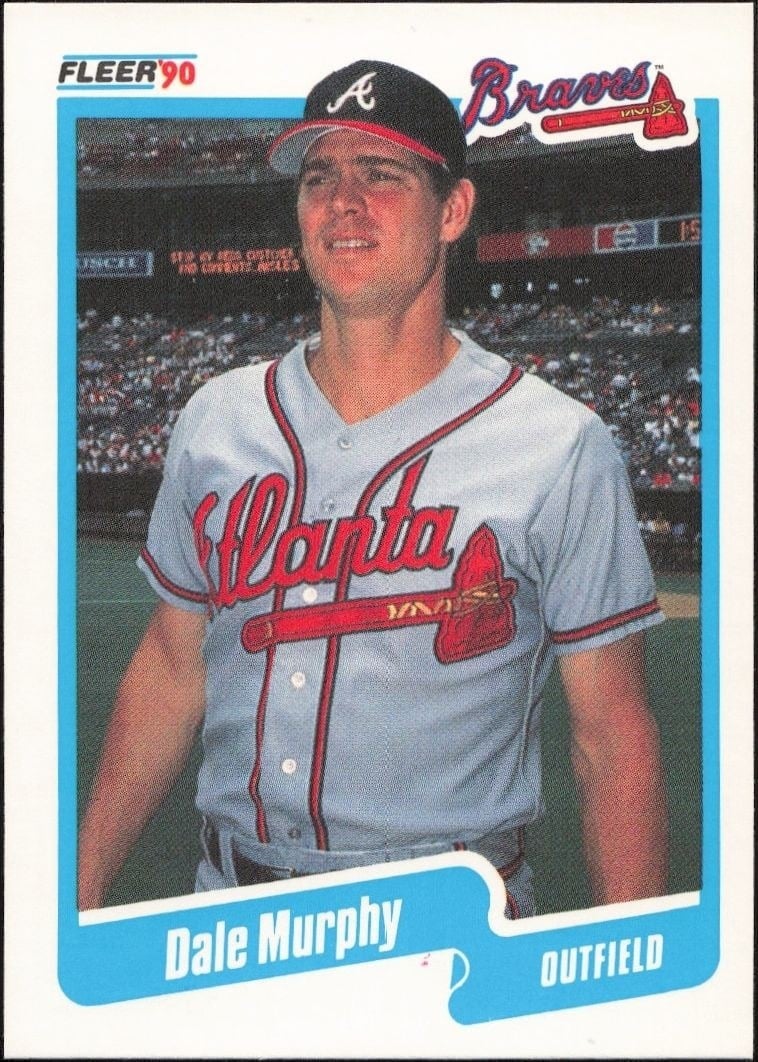 Dale Murphy 1990 Fleer #581 Baseball Trading Card - Front 1990 Fleer Dale Murphy #581 baseball trading card front