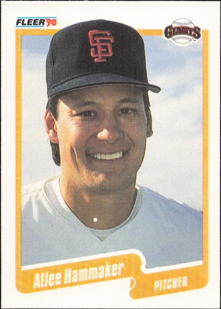 Atlee Hammaker 1990 Fleer #57 Baseball Trading Card - Front 1990 Fleer Atlee Hammaker #57 baseball trading card front