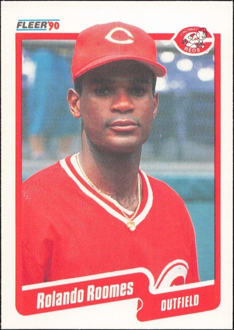 Rolando Roomes 1990 Fleer #432 Baseball Trading Card - Front 1990 Fleer Rolando Roomes #432 baseball trading card front