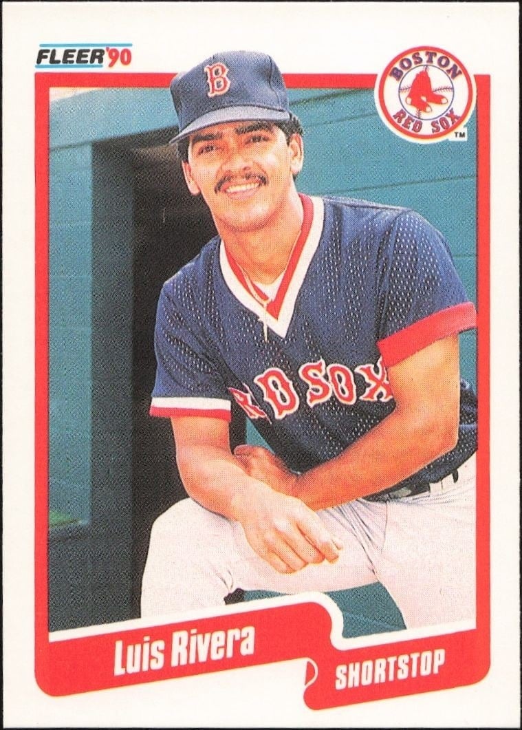 Luis Rivera 1990 Fleer #285 Baseball Trading Card - Front 1990 Fleer Luis Rivera #285 baseball trading card front