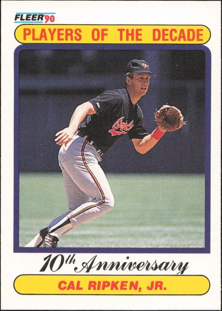 Cal Ripken Jr. 1990 Fleer #624 Baseball Trading Card - Front 1990 Fleer Cal Ripken Jr. #624 baseball trading card front