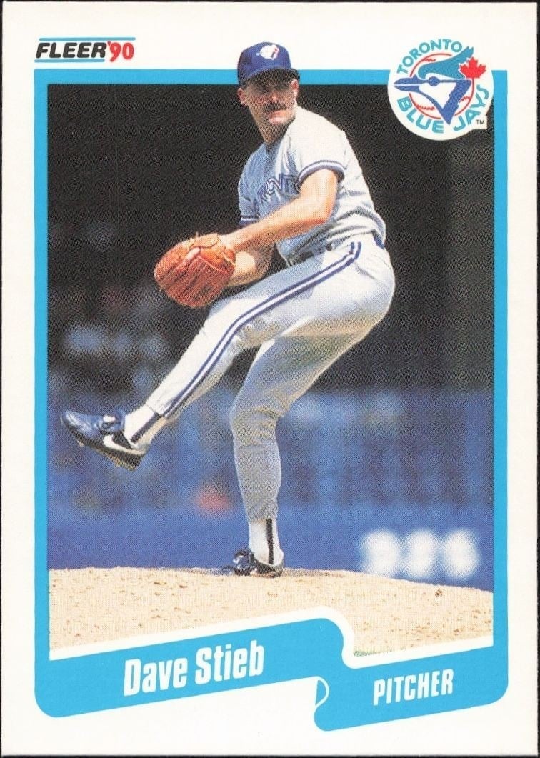 Dave Stieb 1990 Fleer #93 Baseball Trading Card - Front 1990 Fleer Dave Stieb #93 baseball trading card front