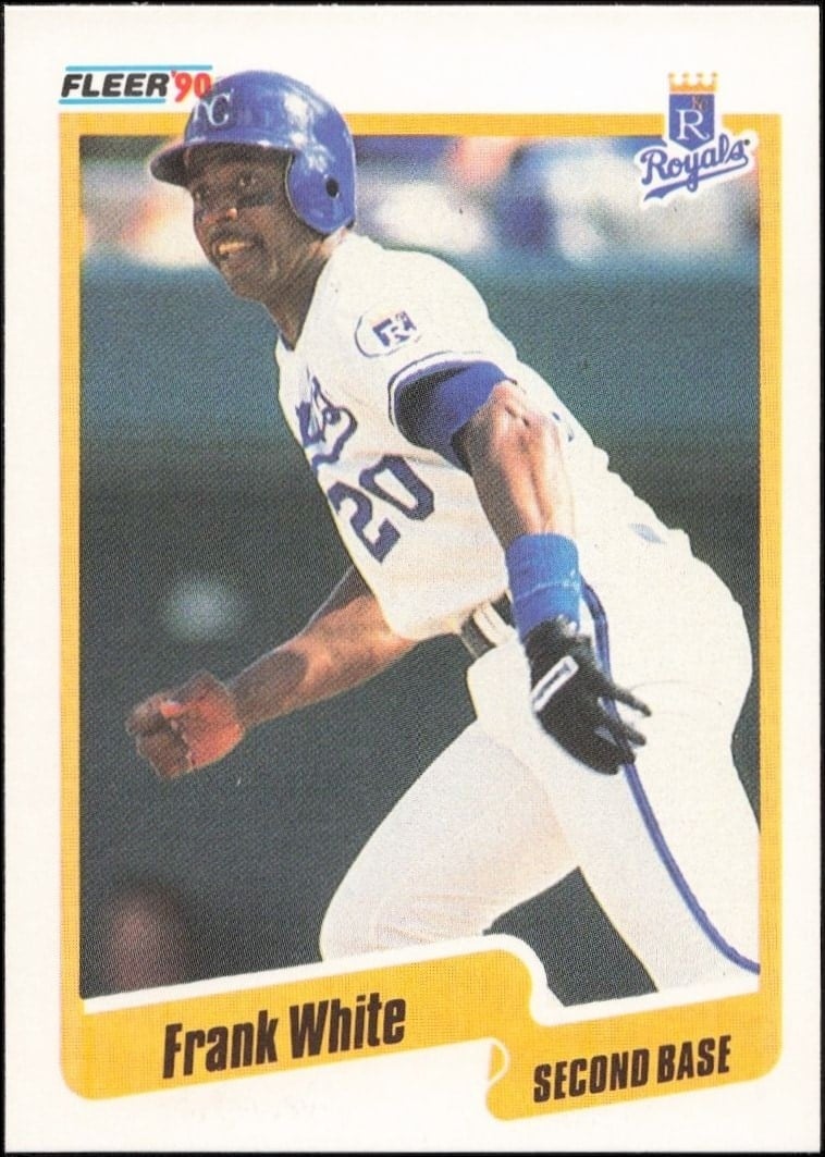 Frank White 1990 Fleer White #122 Baseball Trading Card - Front 1990 Fleer White Frank White #122 baseball trading card front