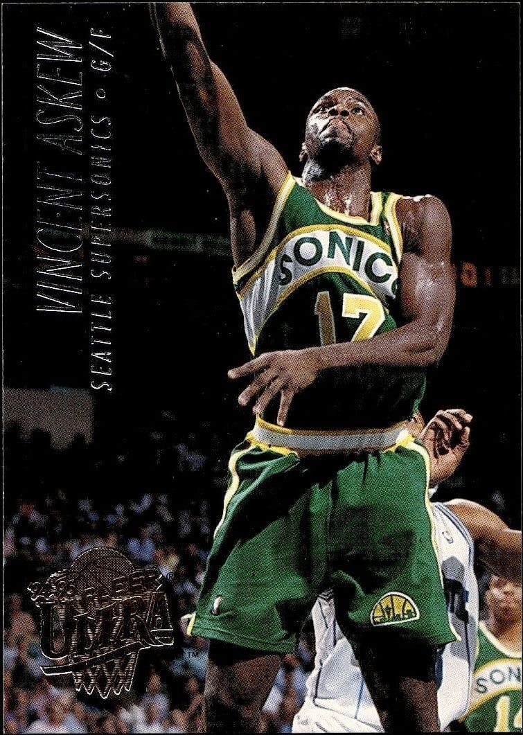 Vincent Askew 1994-95 Fleer Ultra #335 Basketball Trading Card - Front 1994-95 Fleer Ultra Vincent Askew #335 basketball trading card front
