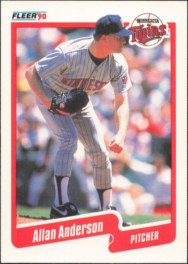 1990 Fleer Allan Anderson #366 trading card