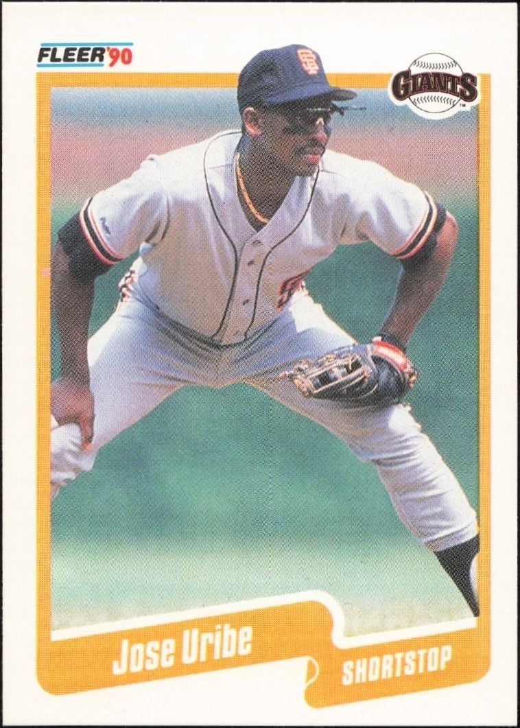 1990 Fleer Jose Uribe #74 trading card