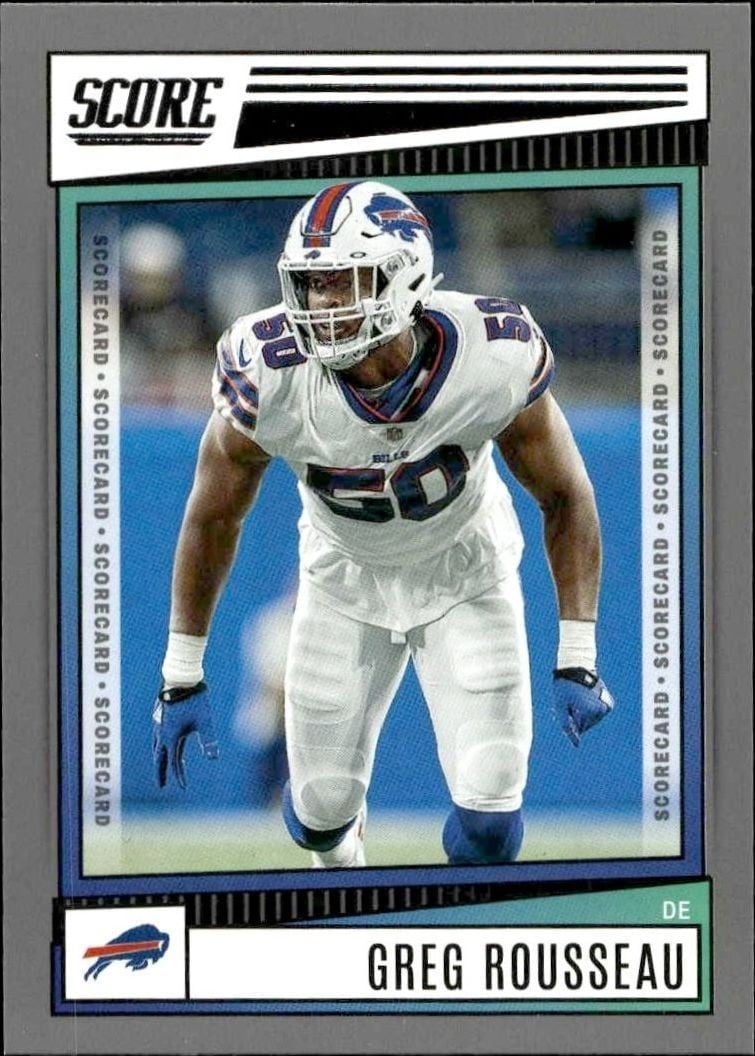 Greg Rousseau 2022 Panini Score #267 Football Trading Card - Front 2022 Panini Score Greg Rousseau #267 football trading card front