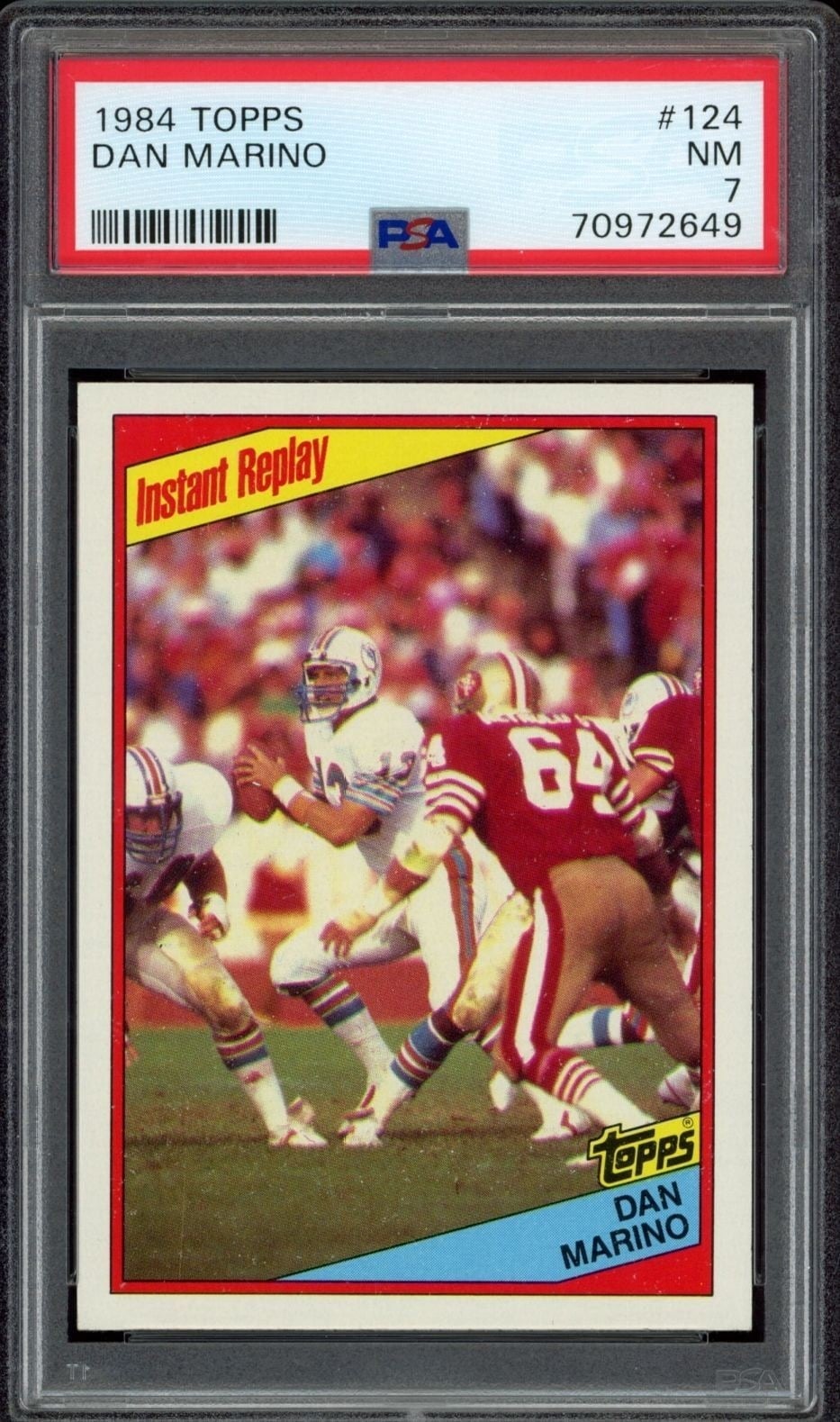 Dan Marino 1984 Topps #124 Football Trading Card - Front 1984 Topps Dan Marino #124 football trading card front
