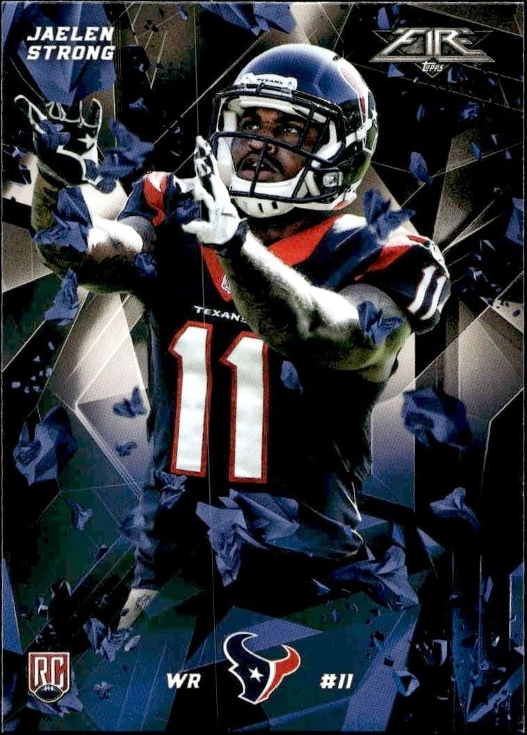 Jaelen Strong 2015 Topps Fire #49 Football Trading Card - Front 2015 Topps Fire Jaelen Strong #49 football trading card front