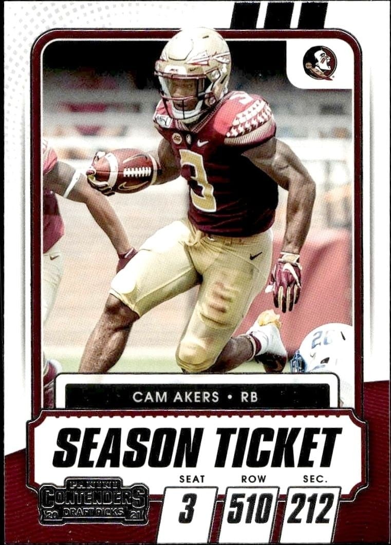 Cam Akers 2021 Panini Contenders Draft Picks #57 Football Trading Card - Front 2021 Panini Contenders Draft Picks Cam Akers #57 football trading card front