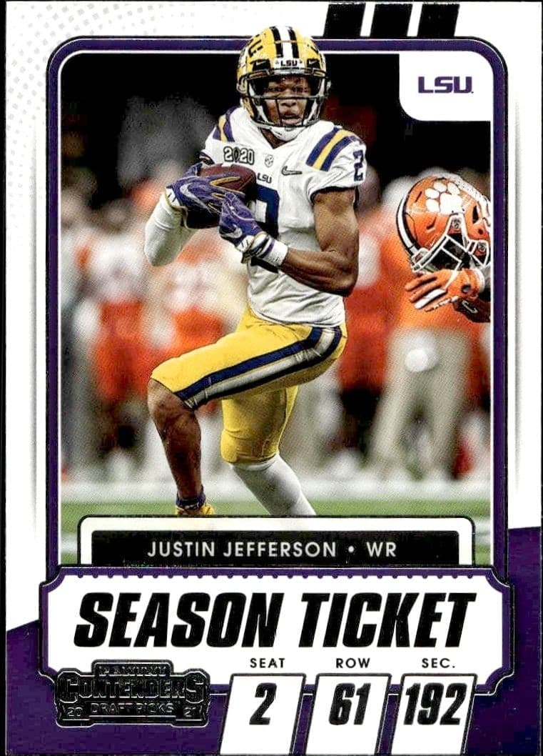 2021 Panini Contenders Draft Picks Justin Jefferson #30 trading card