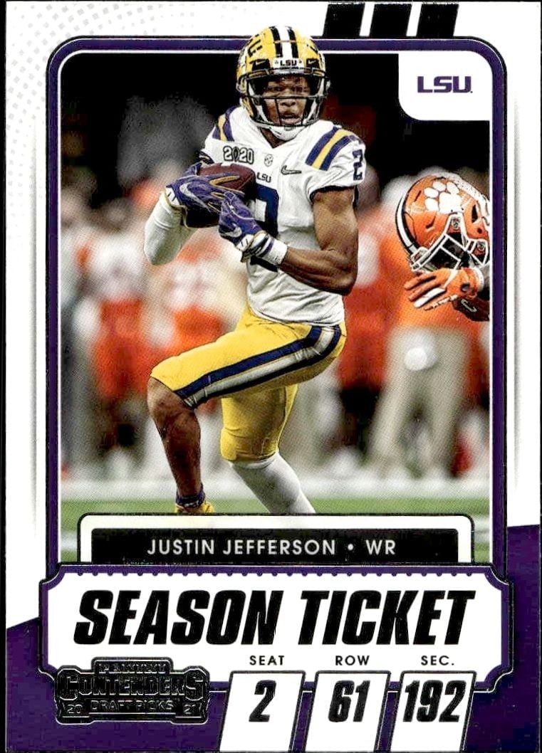 2021 Panini Contenders Draft Picks Justin Jefferson #30 trading card