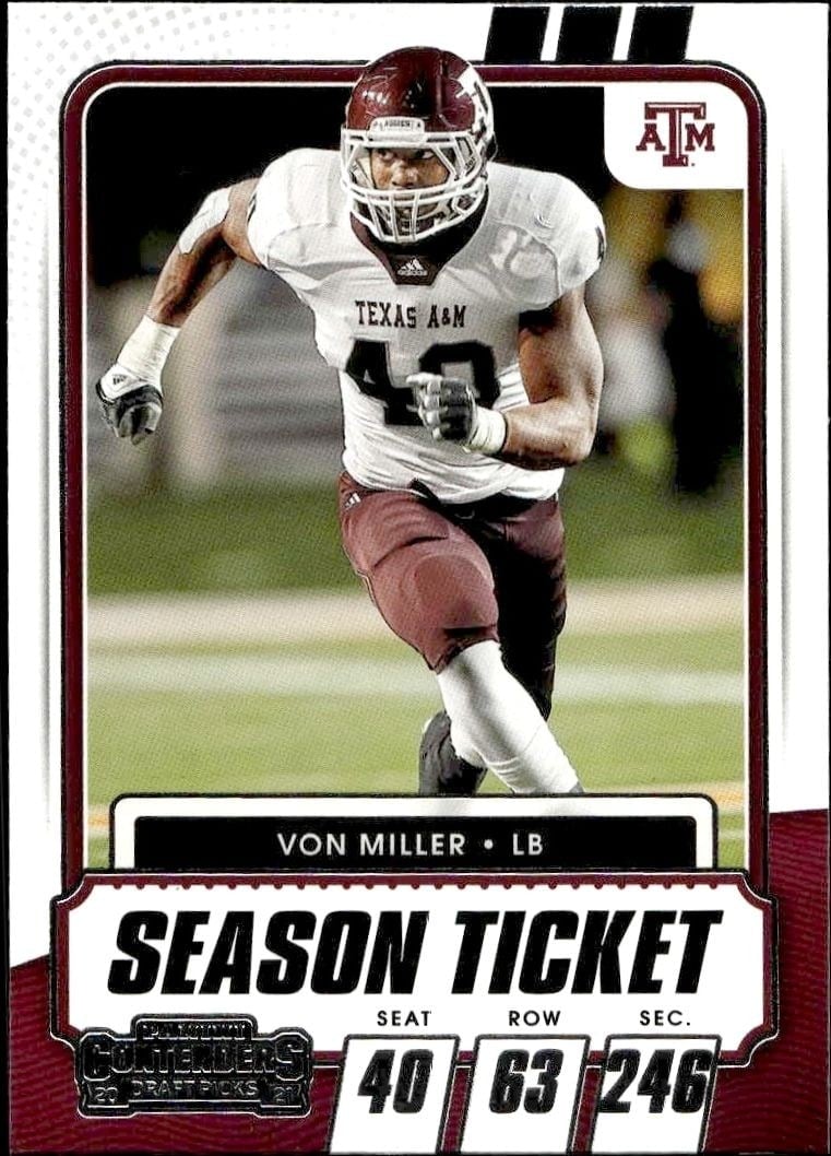 Von Miller 2021 Panini Contenders Draft Picks #81 Football Trading Card - Front 2021 Panini Contenders Draft Picks Von Miller #81 football trading card front