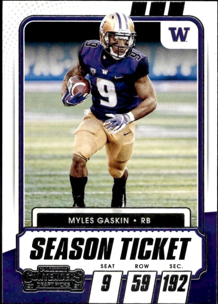 2021 Panini Contenders Draft Picks Myles Gaskin #61 trading card
