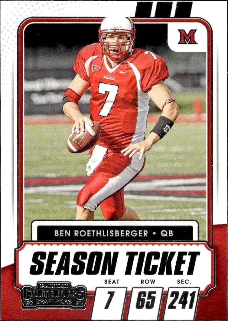 2021 Panini Contenders Draft Picks Ben Roethlisberger #12 trading card
