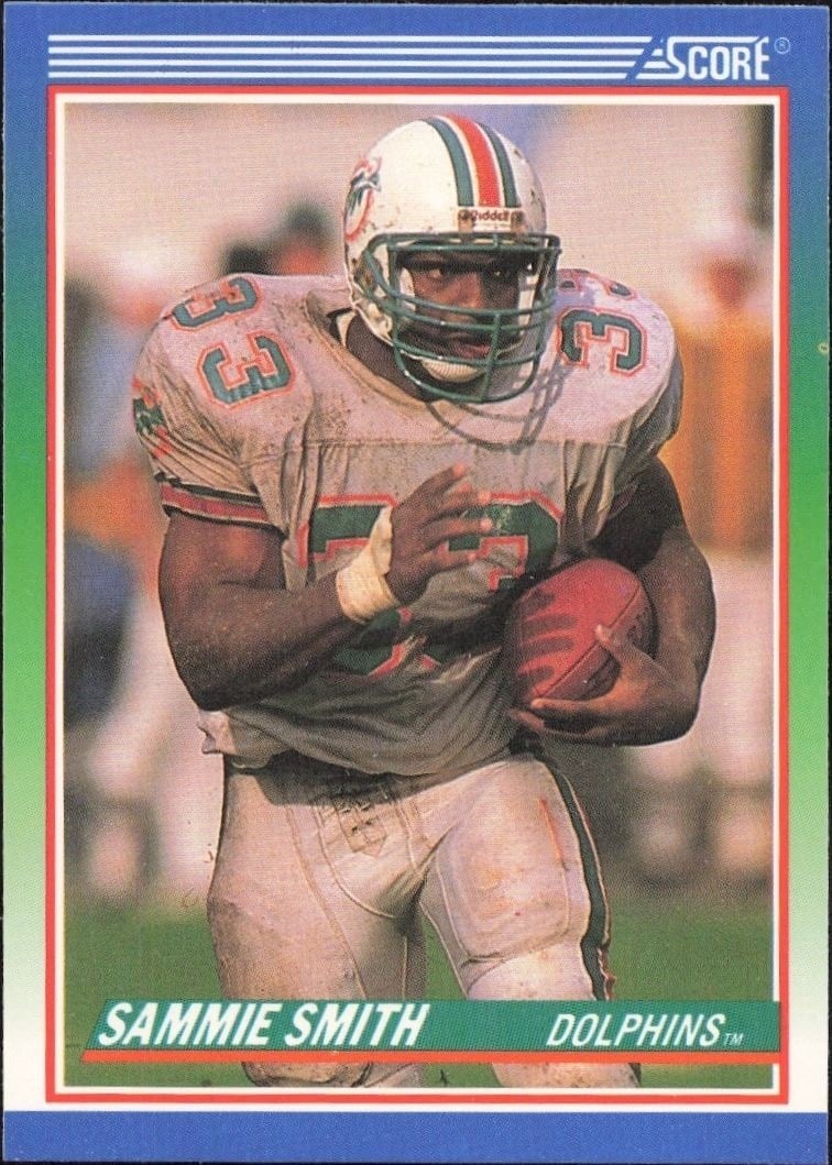 Sammie Smith 1990 Score #333 Football Trading Card - Front 1990 Score Sammie Smith #333 football trading card front