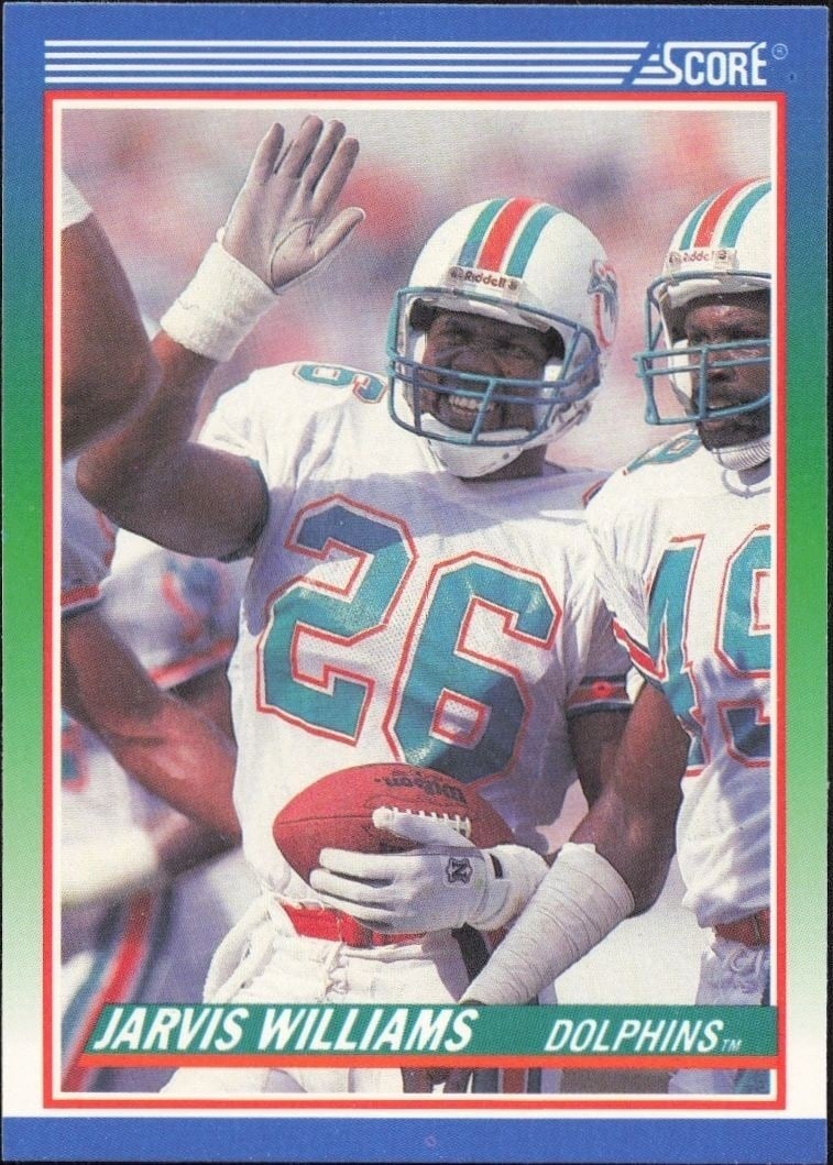 Jarvis Williams 1990 Score #378 Football Trading Card - Front 1990 Score Jarvis Williams #378 football trading card front
