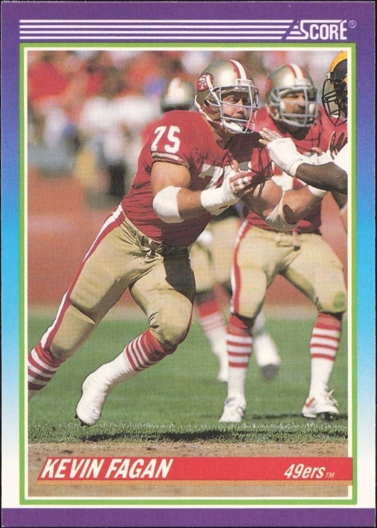Kevin Fagan 1990 Score #448 Football Trading Card - Front 1990 Score Kevin Fagan #448 football trading card front