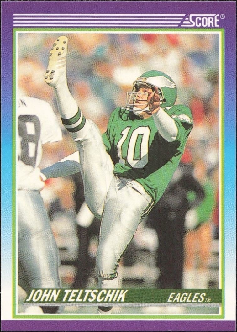 John Teltschik 1990 Score #453 Football Trading Card - Front 1990 Score John Teltschik #453 football trading card front