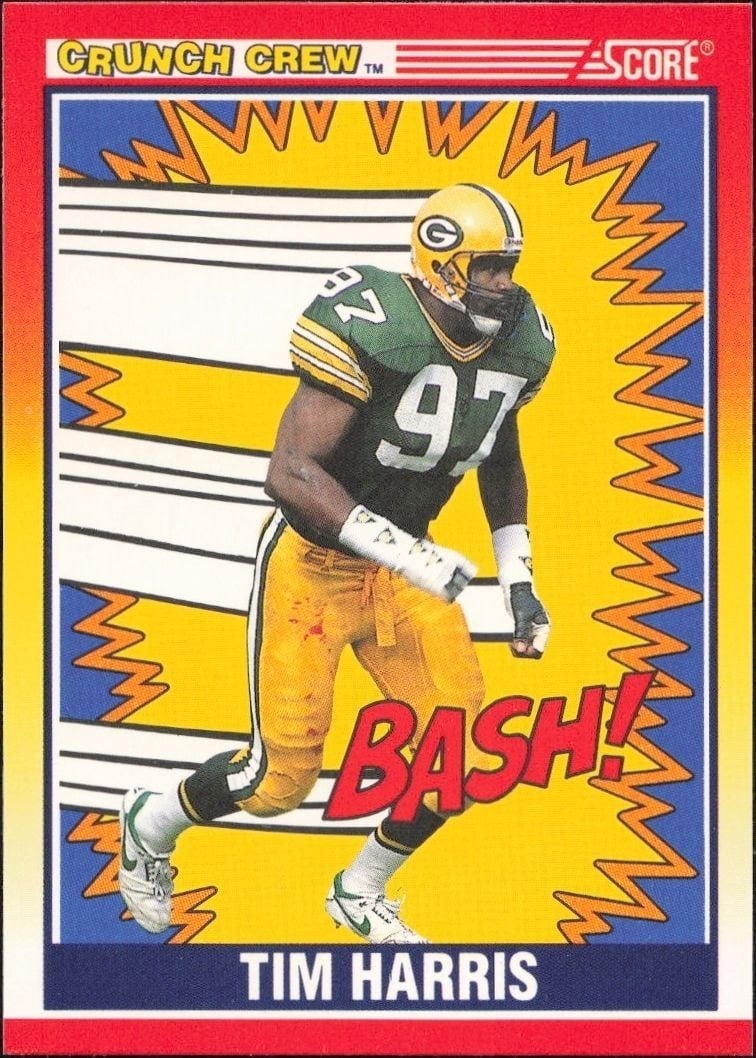 Tim Harris 1990 Score #555 Football Trading Card - Front 1990 Score Tim Harris #555 football trading card front