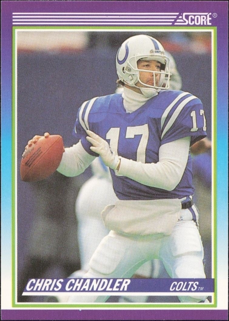 Chris Chandler 1990 Score #490 Football Trading Card - Front 1990 Score Chris Chandler #490 football trading card front